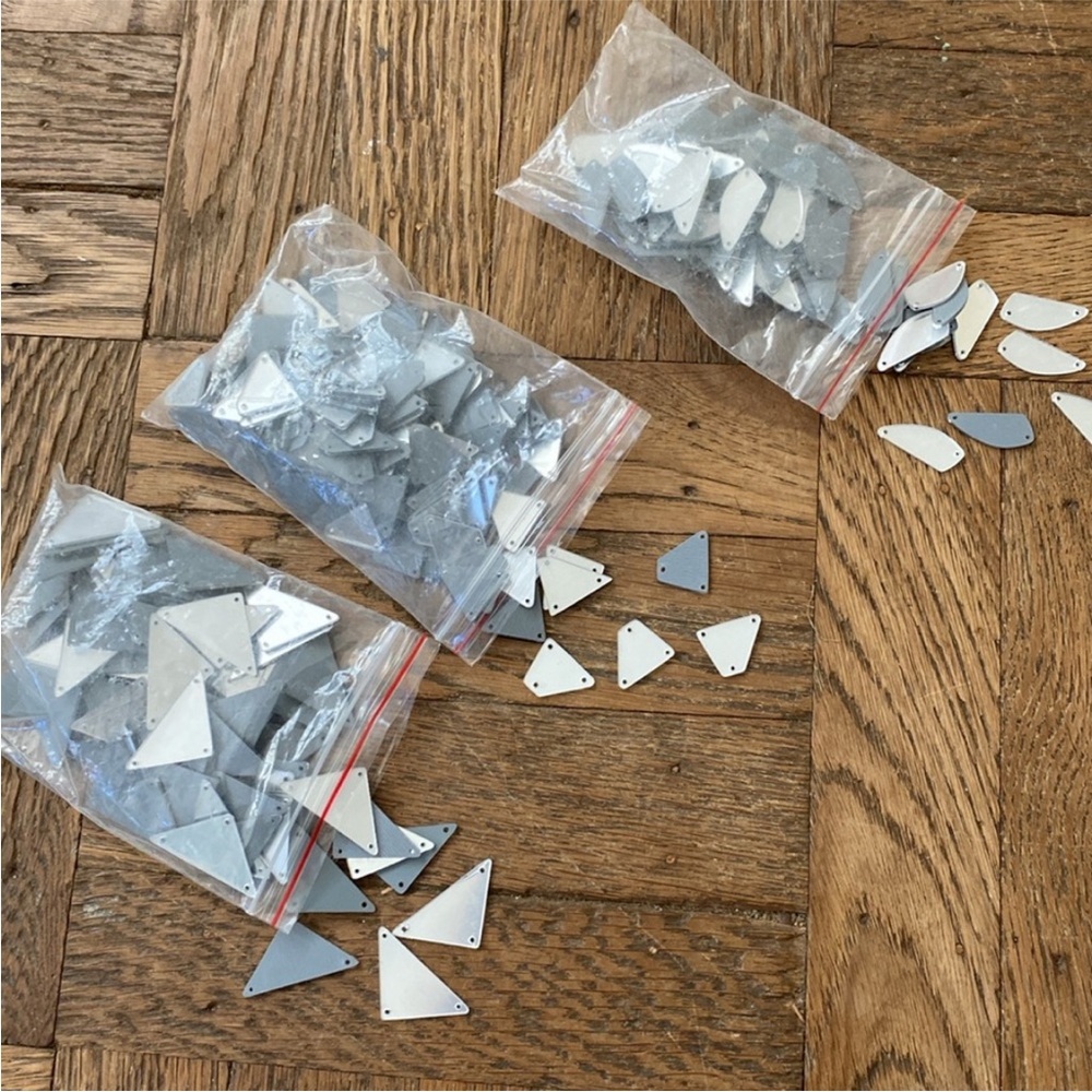 Mirror sequins mirror trimming silver trim